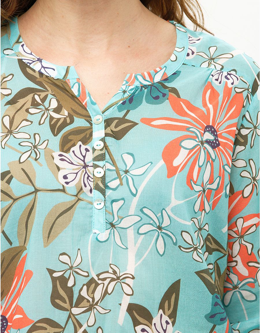 Blouse 100% coton bleu
