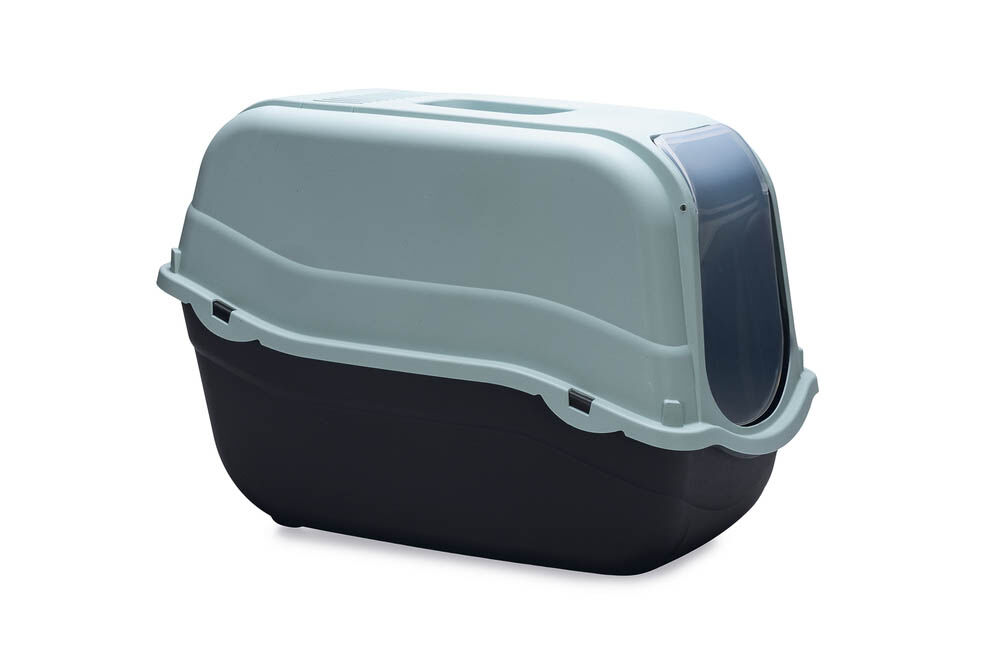 Beeztees  Eco Romeo - Kattenbak - Lichtblauw Zwart - 41x39x57 cm