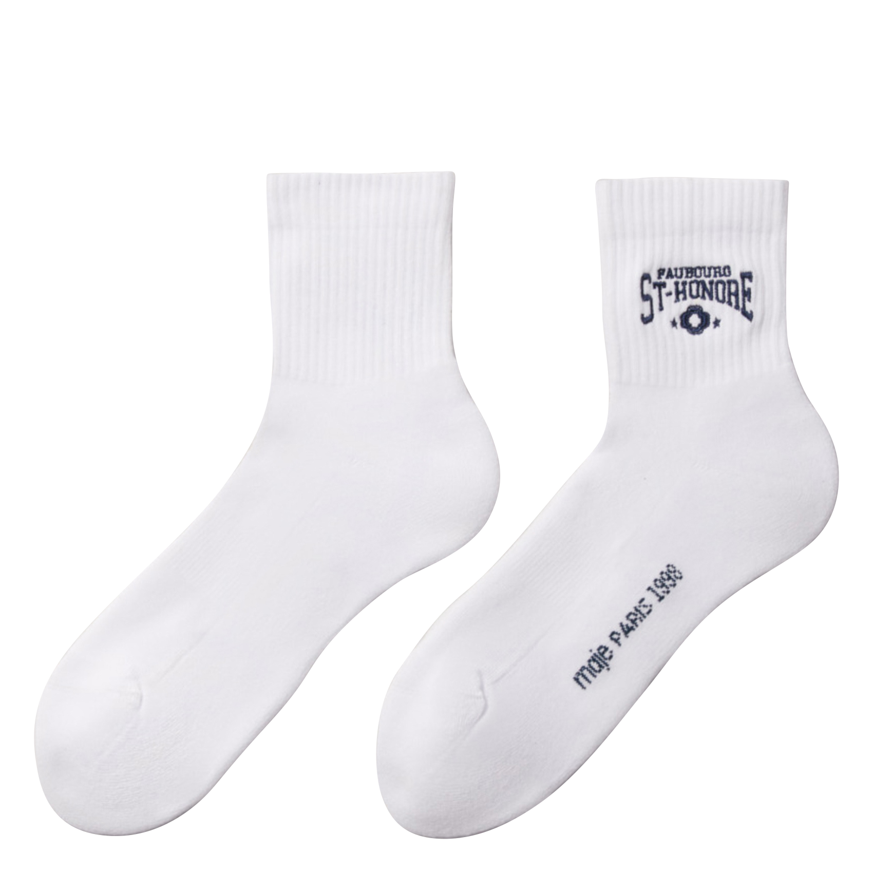 Chaussettes brodées en coton mélangé | Blanc