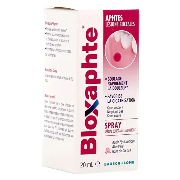 Spray Bloxaphte da Bausch & Lomb para aftas e lesões bucais 20ml