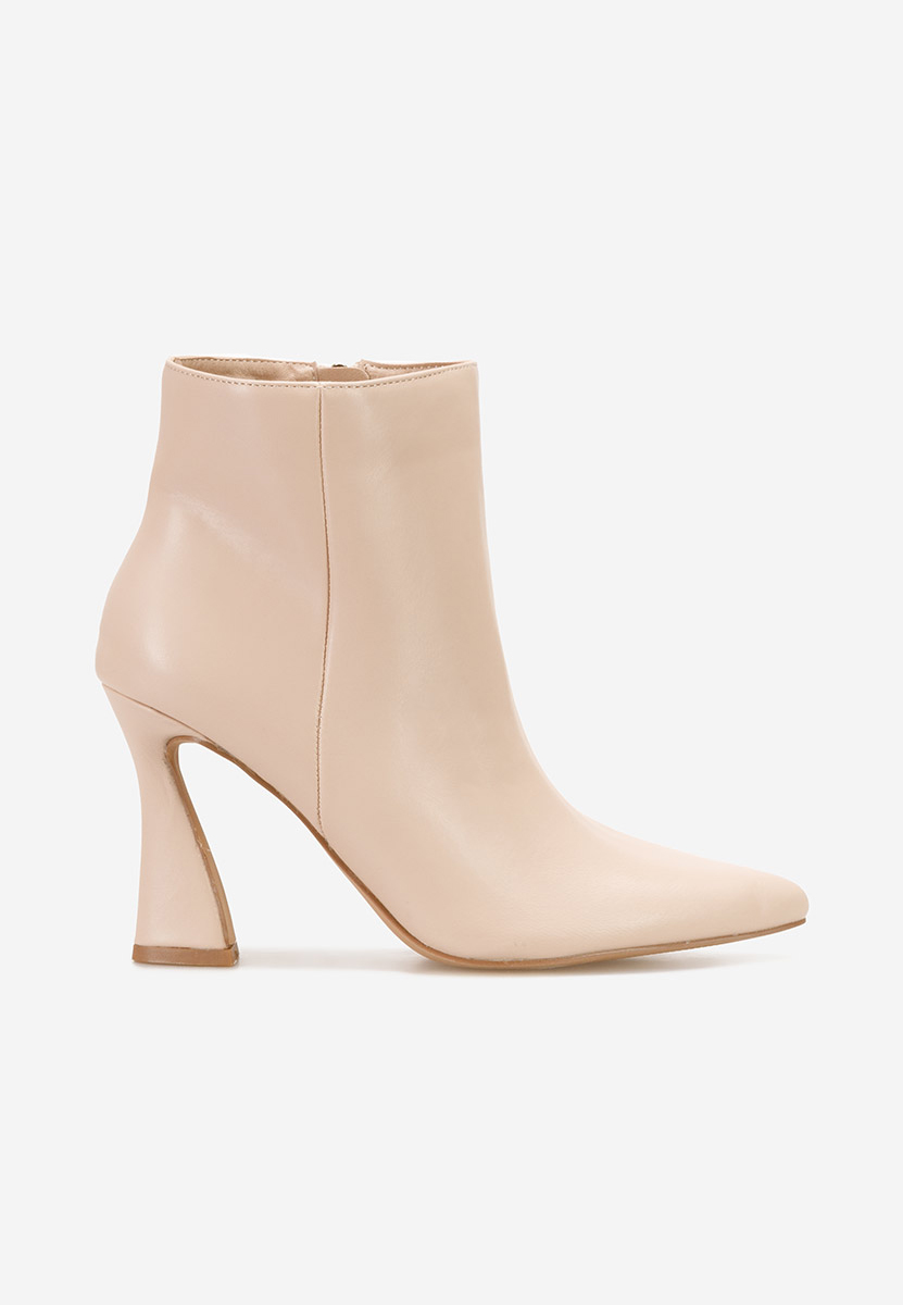 Bottines femme à talon beige Calena