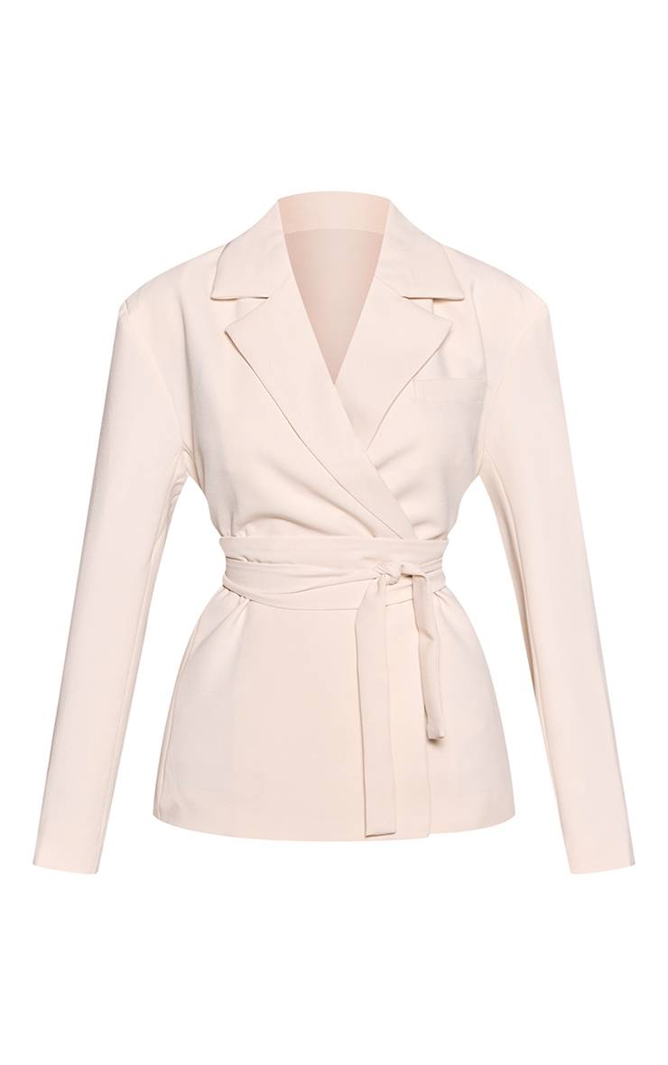 Crème Blazer À Détail Cache-cœur