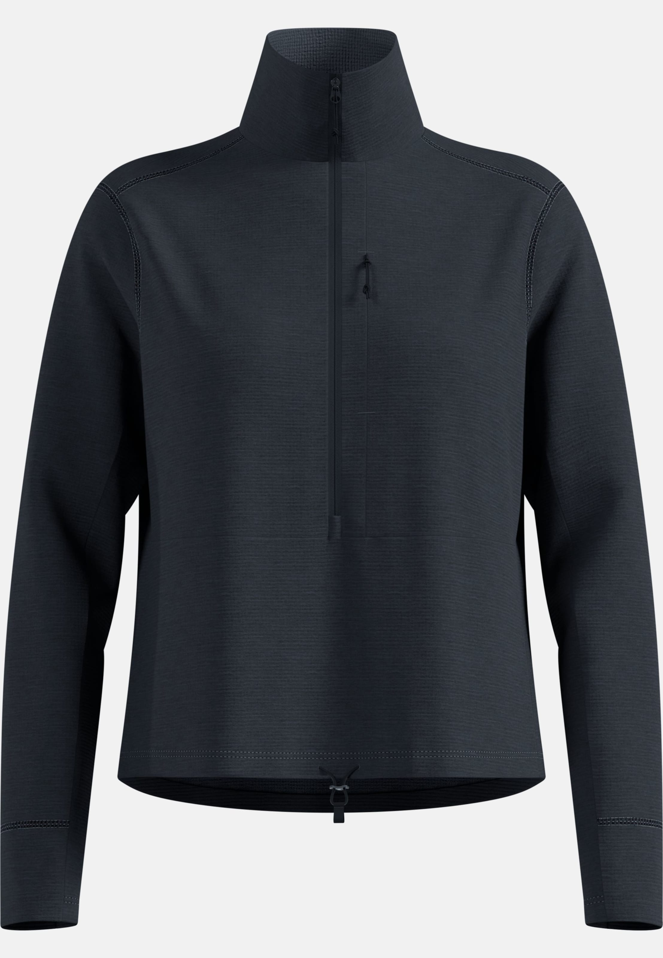 Essentials Multisport Mid Layer aus Grid-Fleece mit Halbreissverschluss in black melange