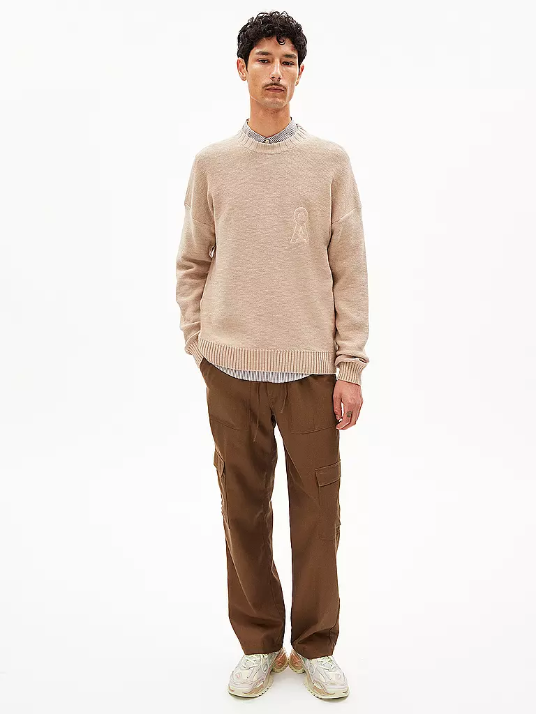 ARMEDANGELS Hemd Casual Fit QUAASA STRIPES braun