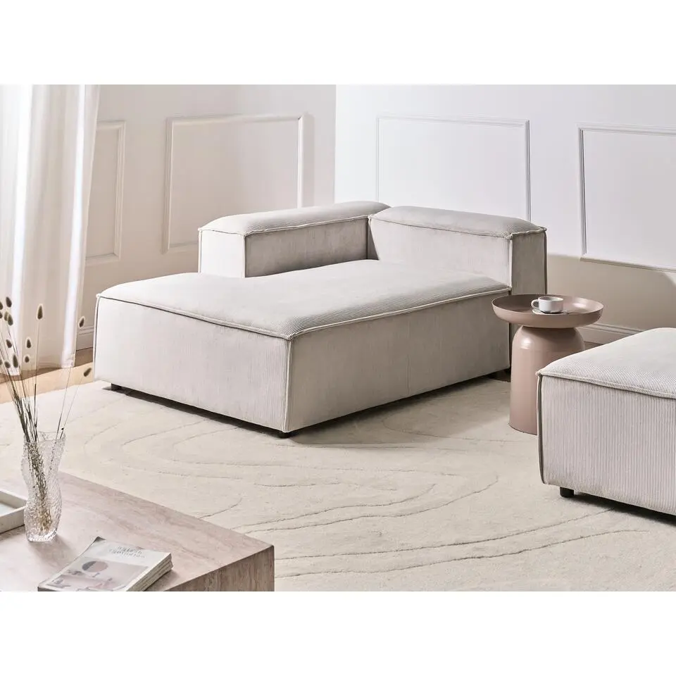 ARDAL - Chaise longue - Taupe - Rechtszijdig - Corduroy