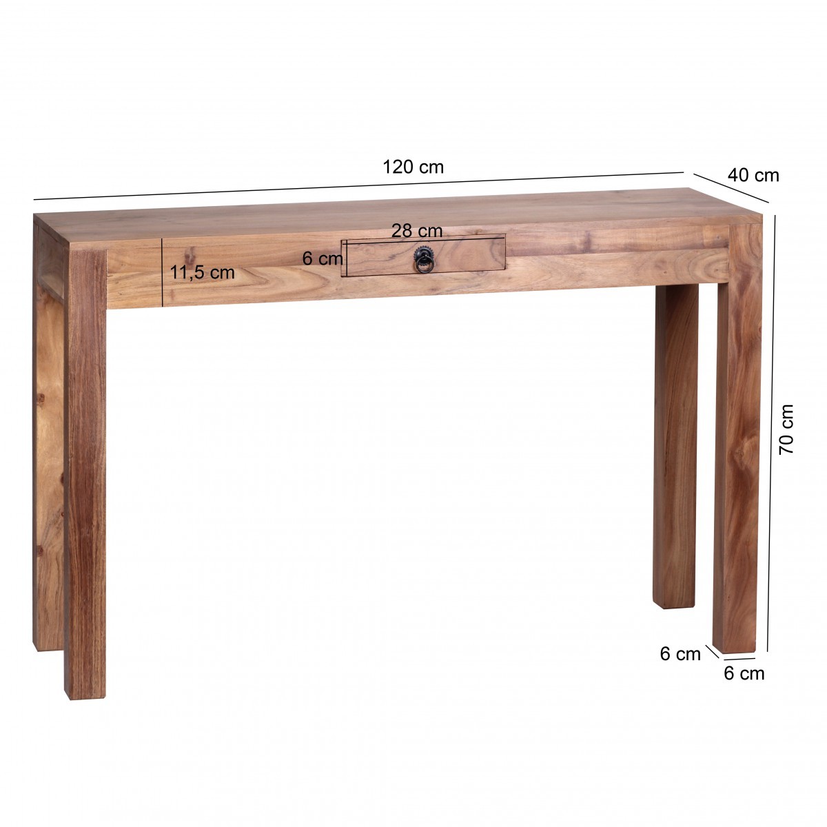 Konsolentisch - Akazie massiv lackiert - 120 cm