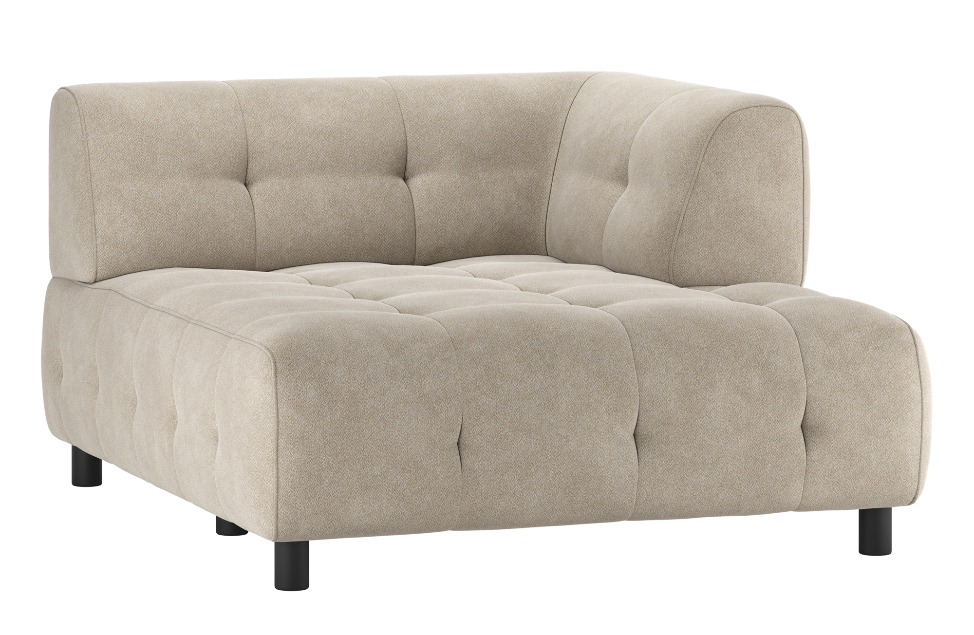 1,5-zits chaise longue Louis geweven stof met arm rechts Louis 1,5-zits chaise longue met arm rechts Geweven Stof - Powder