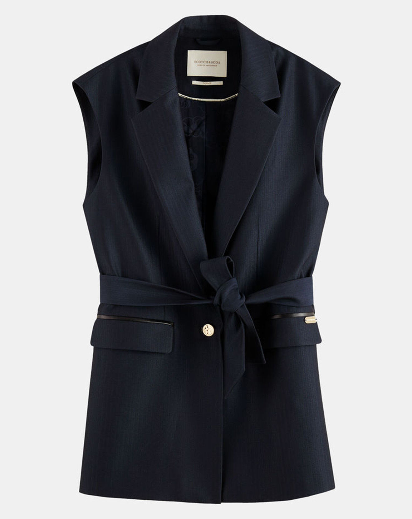 Scotch & Soda Gilet blazer sans manches bleu foncé