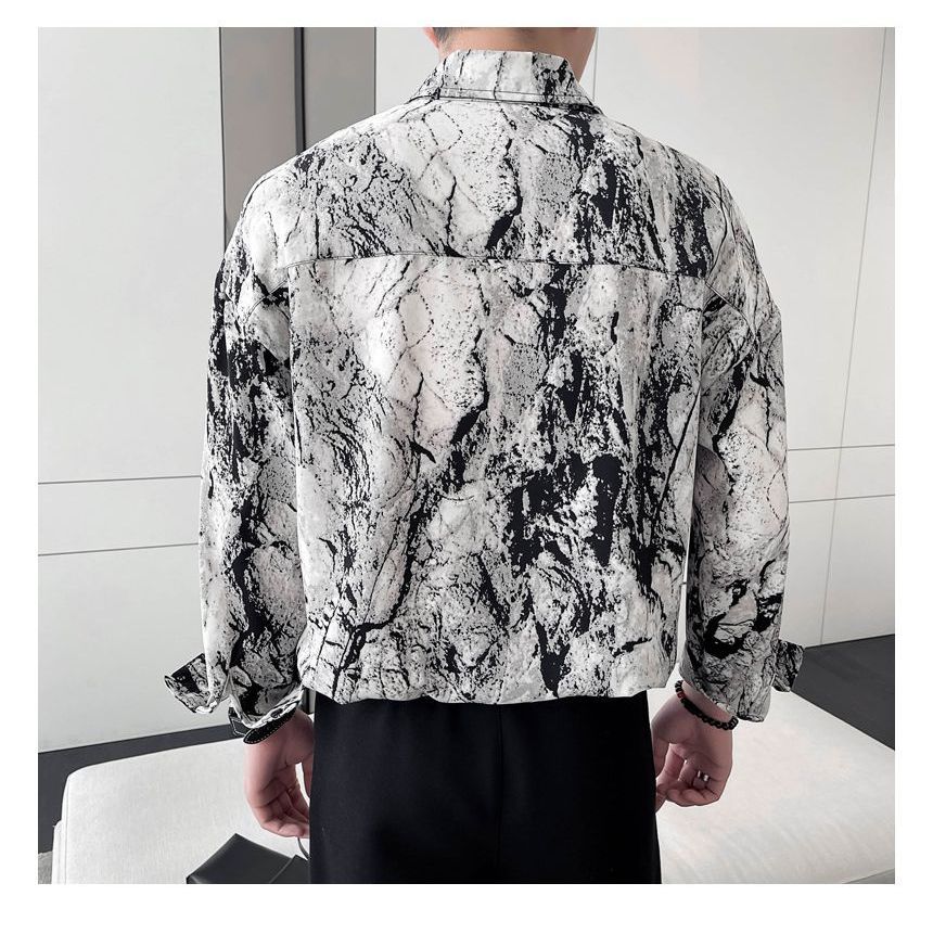 Lefitt - Top met lange mouwen en tie-dye print in marmermotief