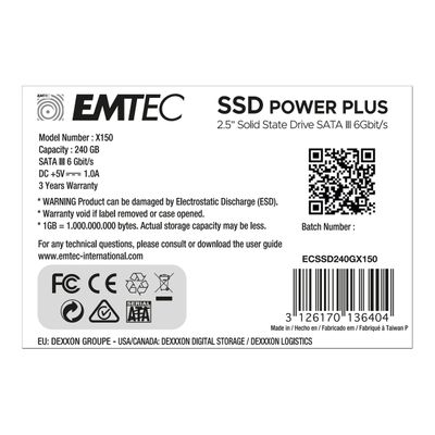 EMTEC X150 Power Plus 3D NAND - Disque dur SSD - 240 Go