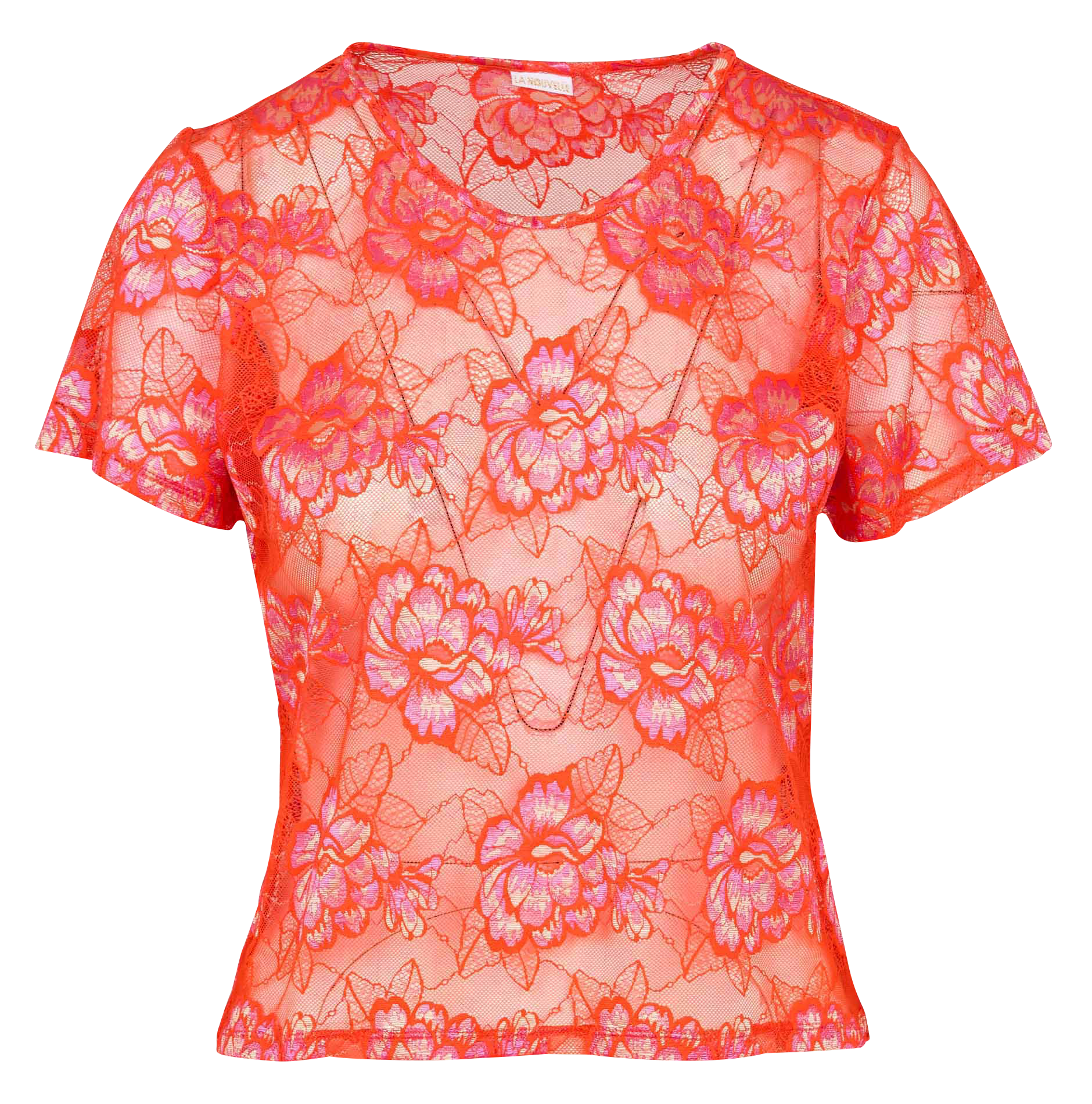 CARLOS - Tee-shirt en dentelle | Rouge
