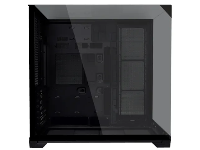 Lian Li O11 Vision Compact - Tower - udvidet ATX - sidepanel med vindue (hærdet glas) - ingen strømforsyning - sort - USB/Lyd