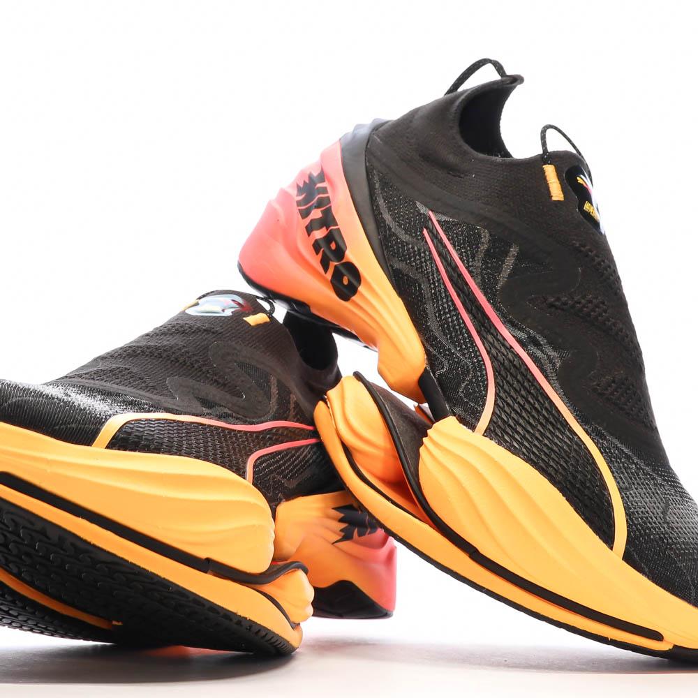Puma Chaussures de running Noires/Oranges/Roses Femme Puma Fast Nitro Elite