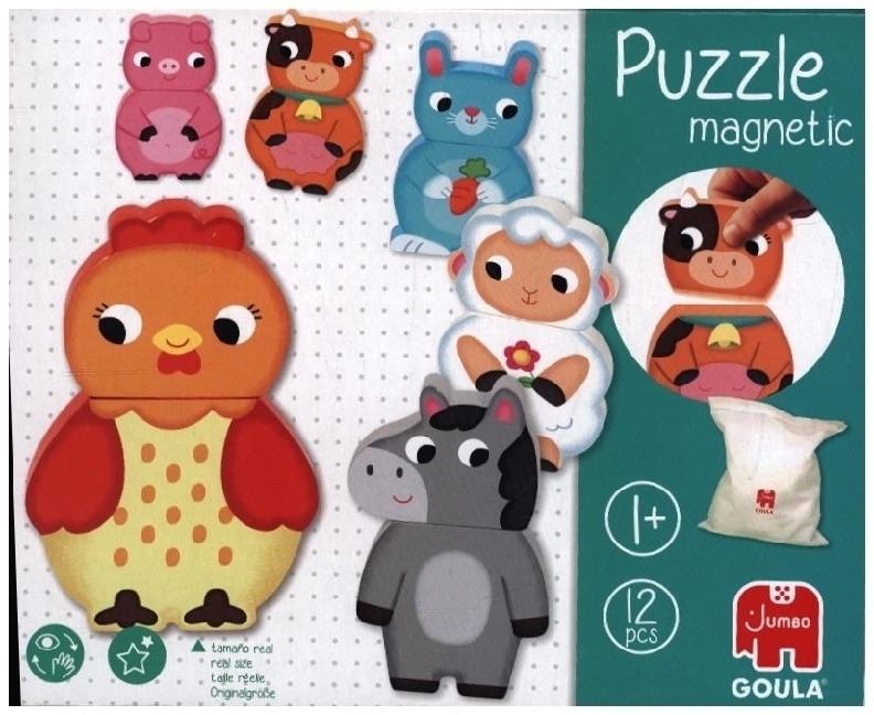 GOULA Magnetisches Holzpuzzle Bauernhof
