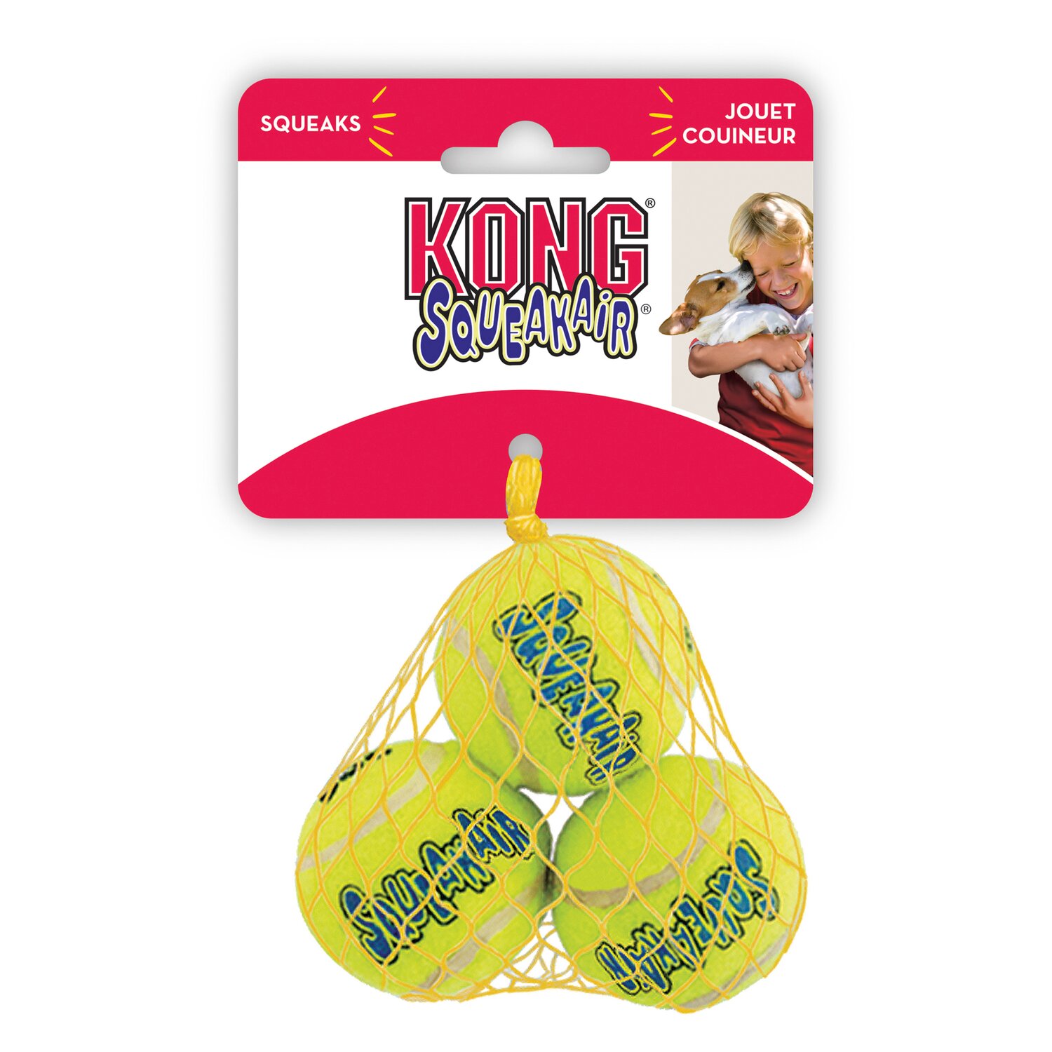HUNTER KONG Airdog Squeakair Balls  - gelb - S (3 Stück. Ø 5.1 cm)