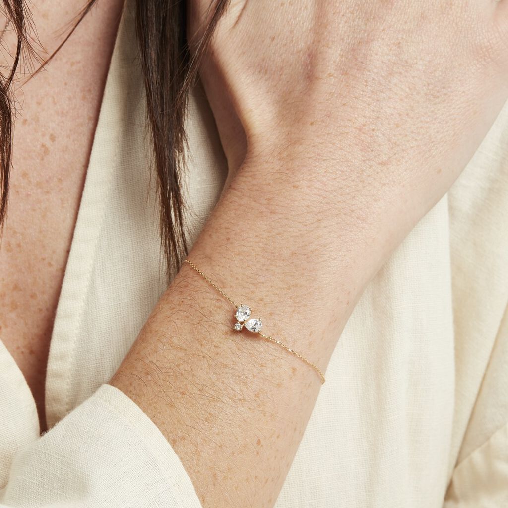 Bracelet Or Jaune Isidor Oxydes De Zirconium