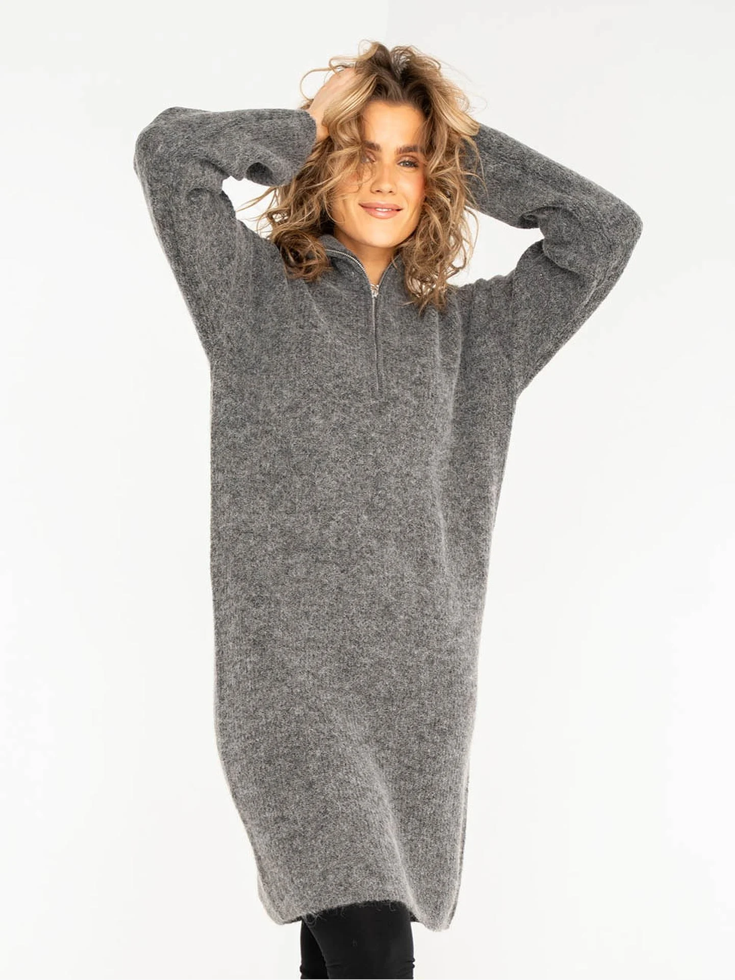 Sia Ras Long Zipper Knit Dress