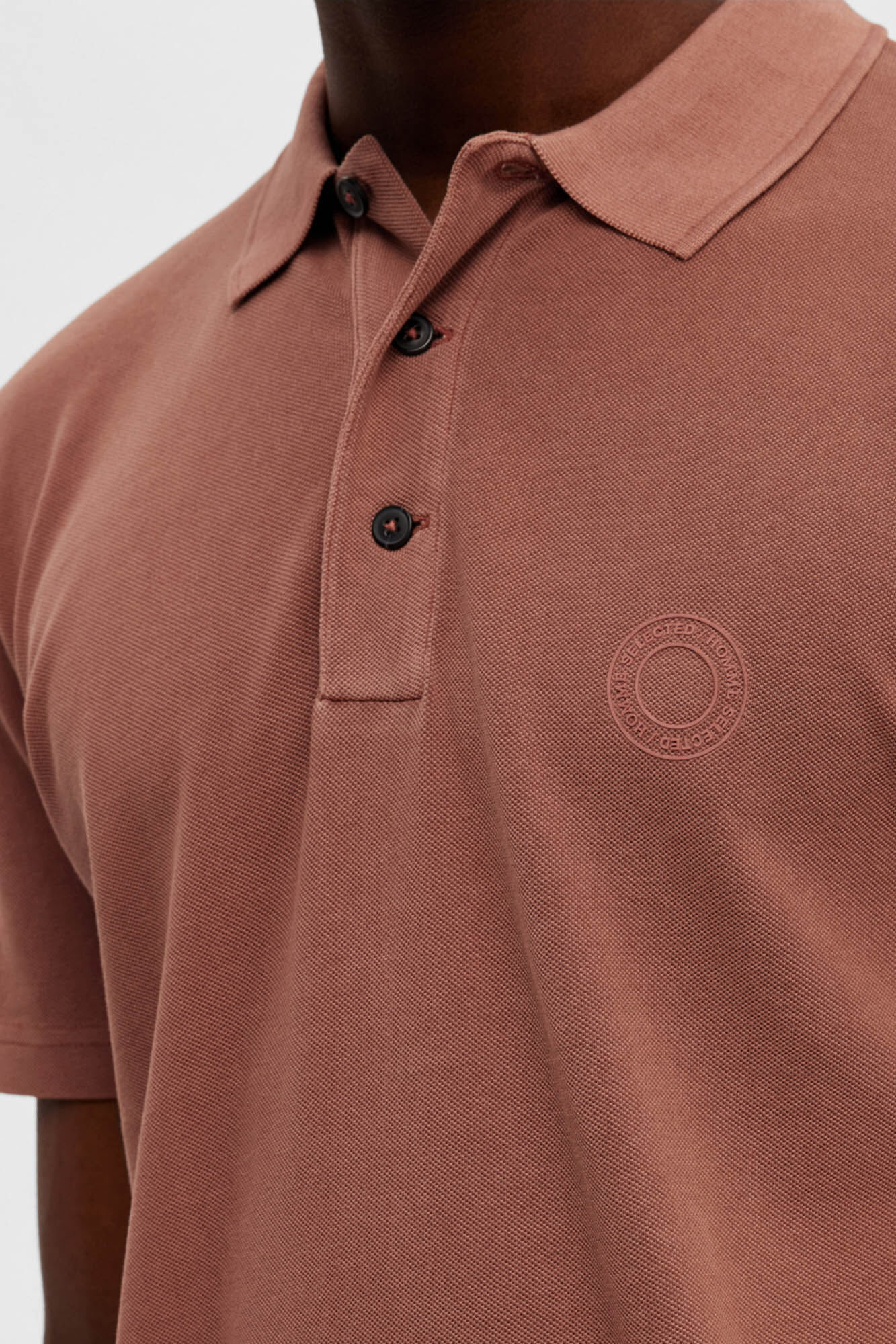 Camisa polo de manga curta 100% algodão orgânico. - Vermelha