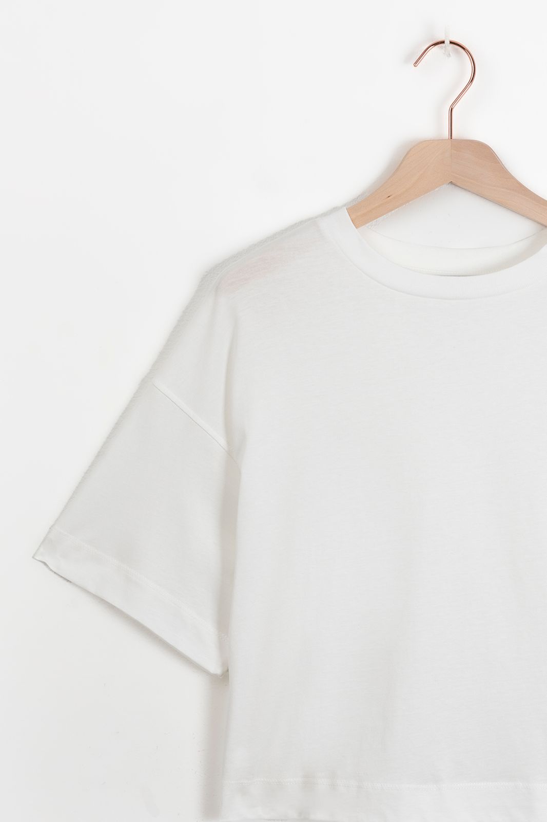 Wit jersey cropped T-shirt