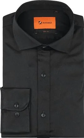 Suitable Satin Overhemd Zwart SH-SASTR-23-03 kopen