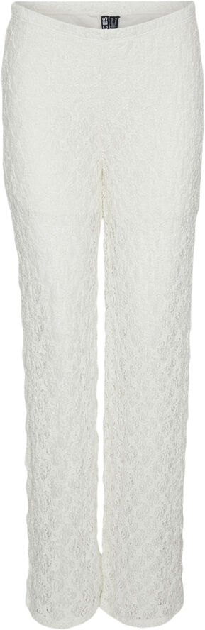 Pieces PCNAYA HW LACE PANTS D2D JIT Cloud dancer