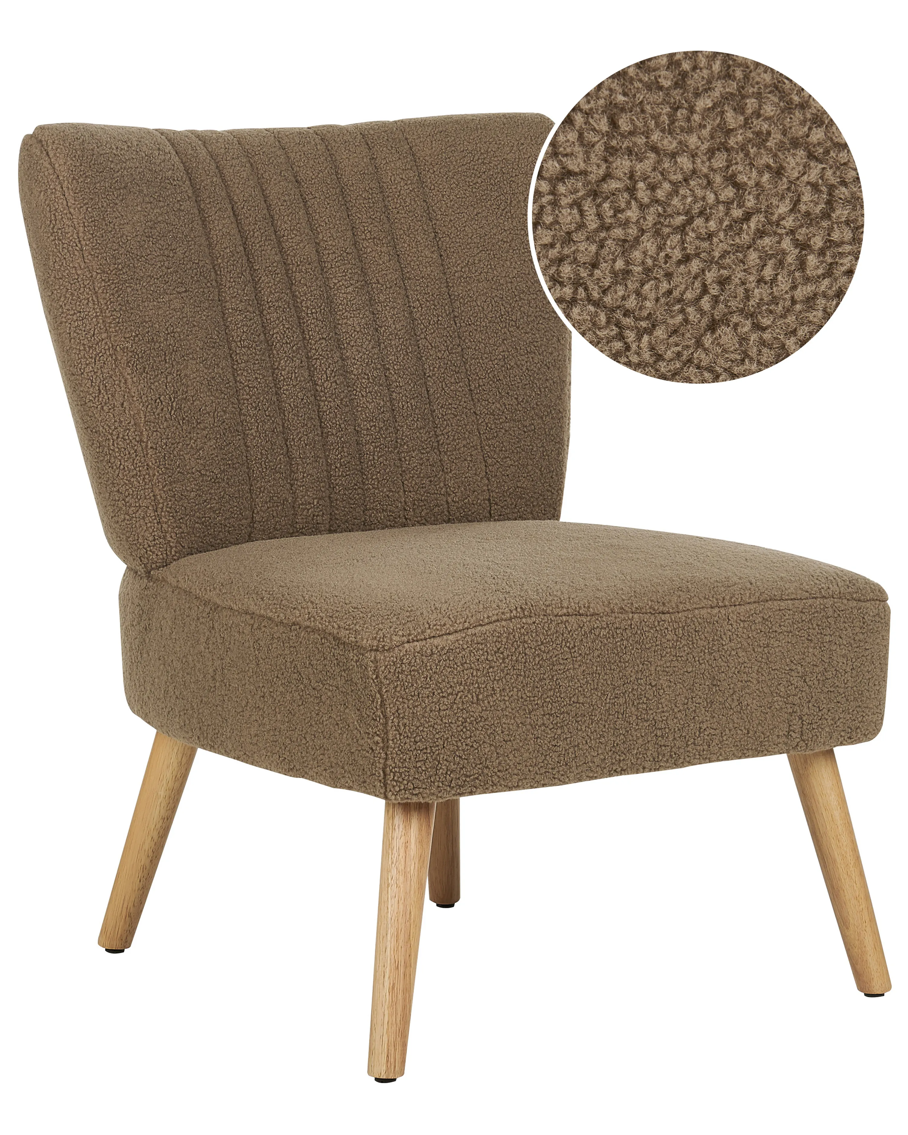 Fauteuil VAASA Bouclé Bruin