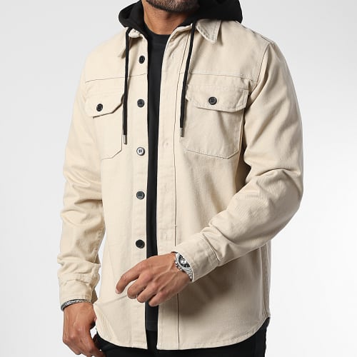 Surchemise En Jean Avec Capuche 2532 Beige