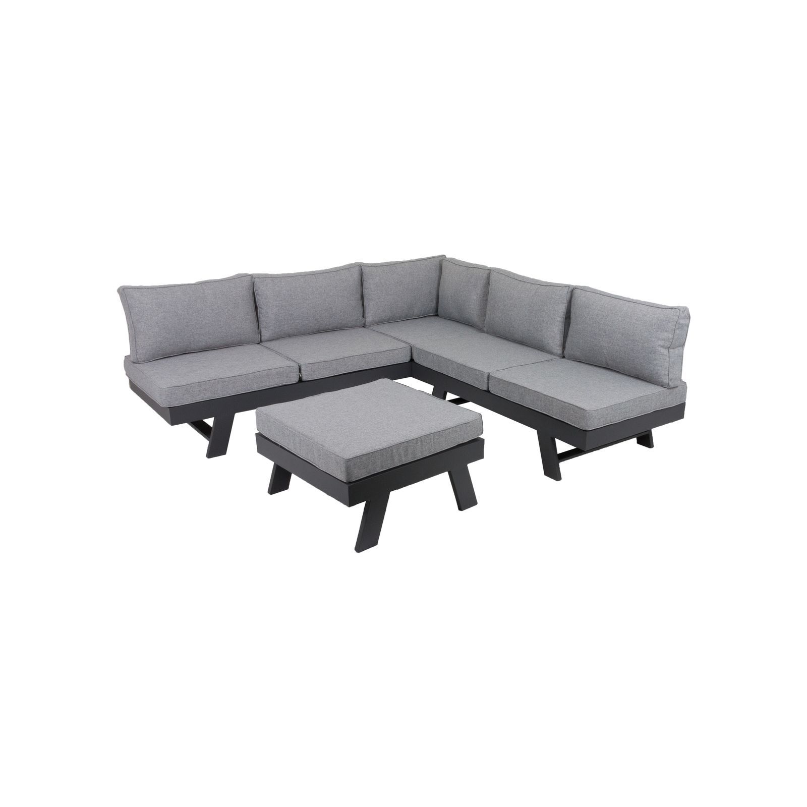 3-teiliges Lounge-Set DONNA - grau - mit Kissen