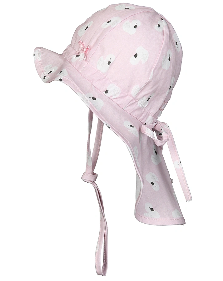Sommerhut SCHWAN mit Nackenschutz in rosa