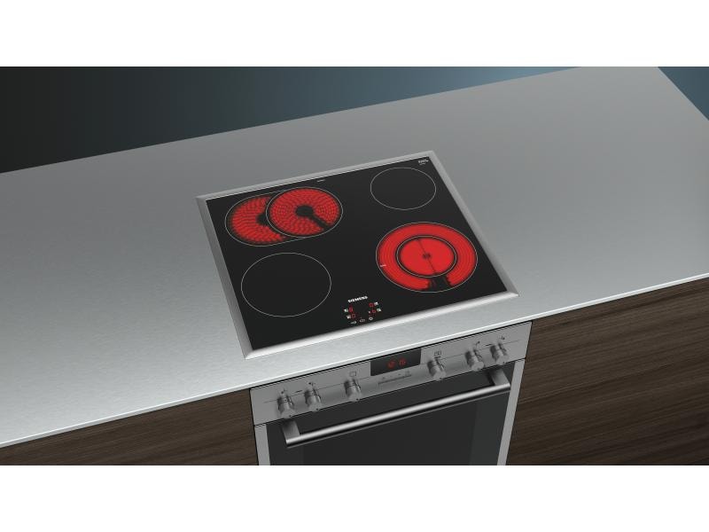Siemens Glaskeramik-Kochfeld EF645BNN1E Flachrahmen-Design Glaskeramik-Kochfeld mit 4 Herdplatten