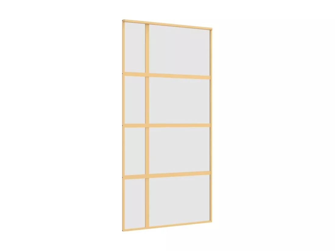 Porte coulissante doré 102,5x205 cm verre ESG dépoli aluminium