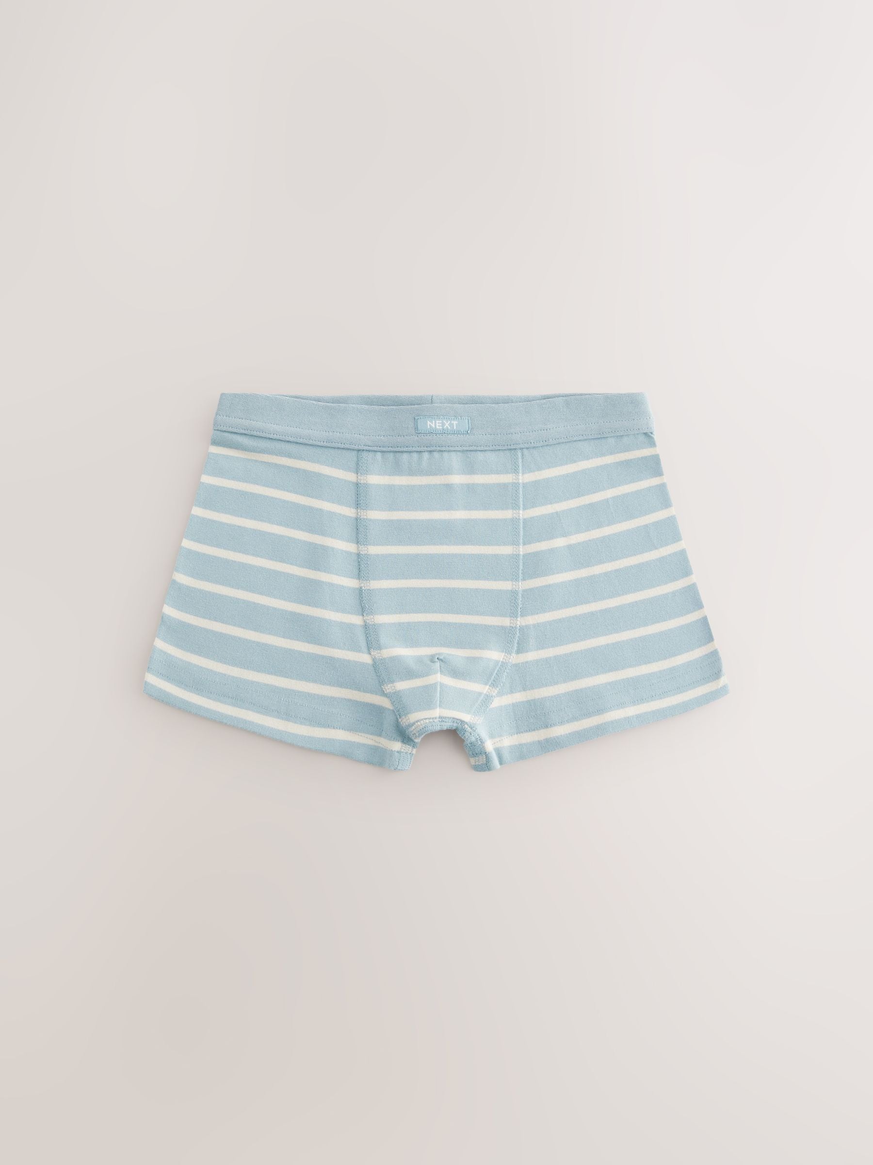 Blauw gestreept - Set van 7 boxershorts met zachte tailleband (2-16 jr)