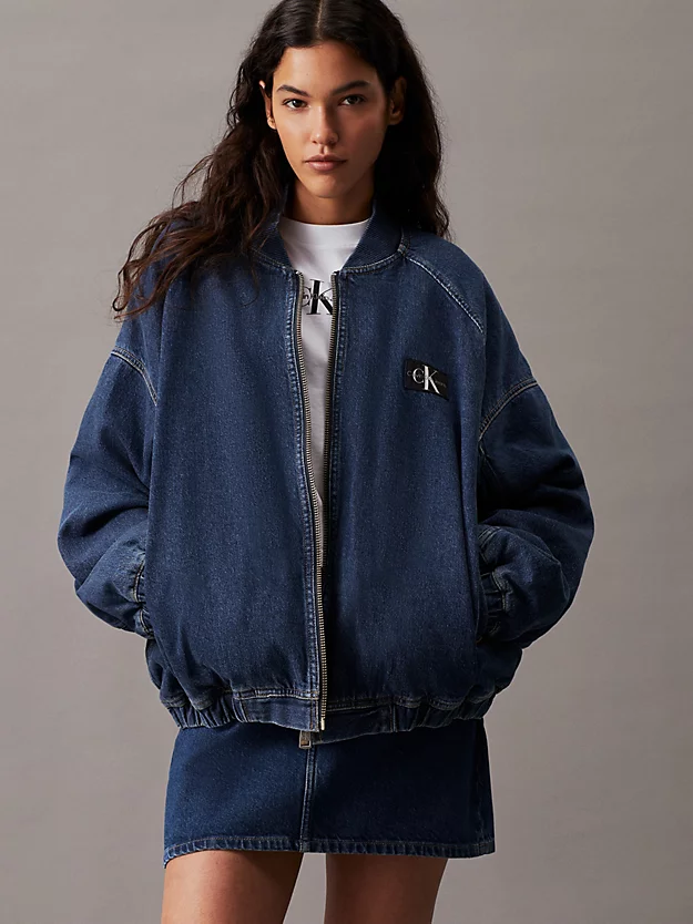 Jaqueta bomber unissex em jeans