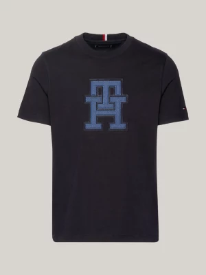 Camiseta com aplique de monograma TH