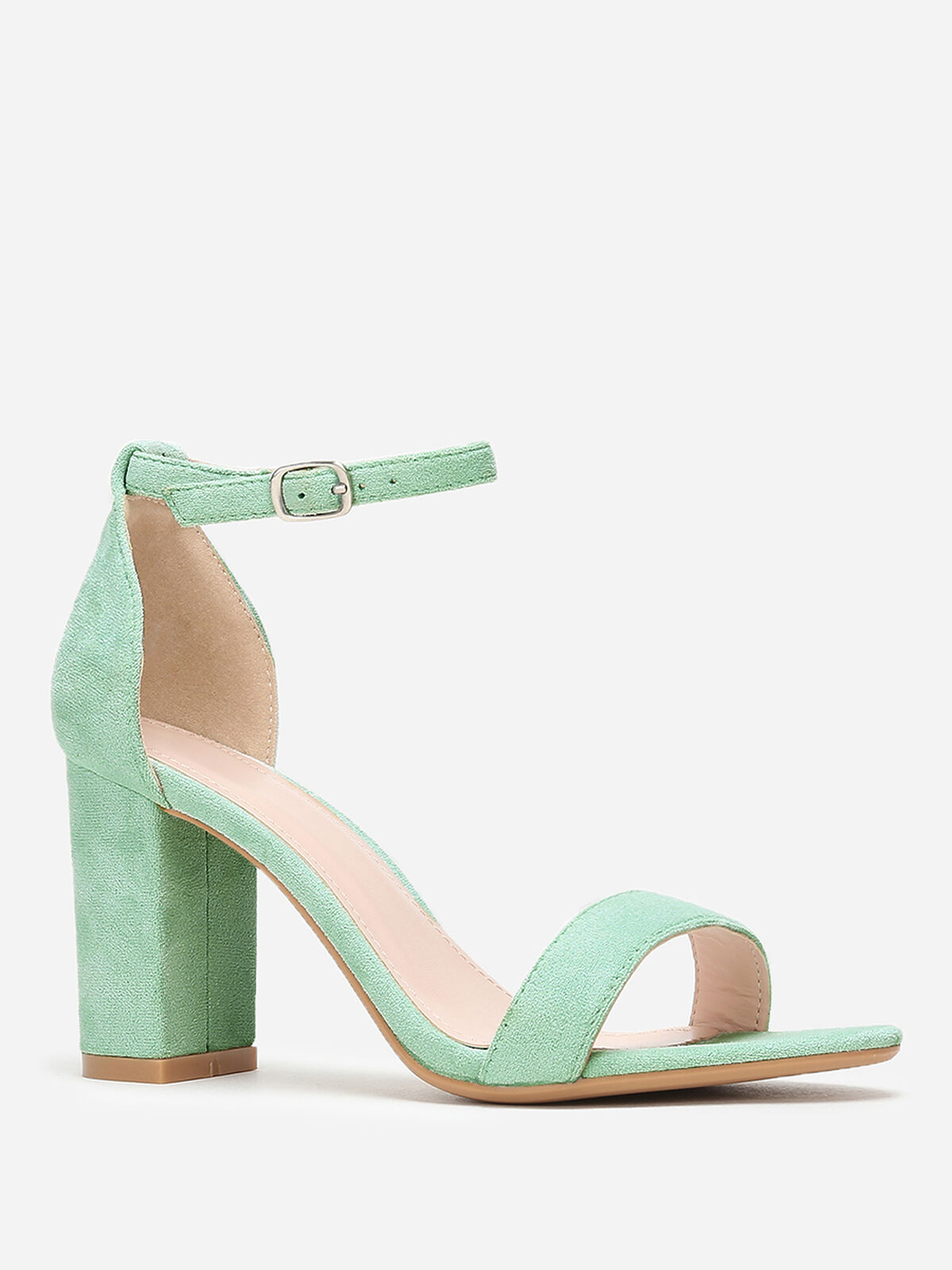 Sandales à brides et talon carré- Vert menthe