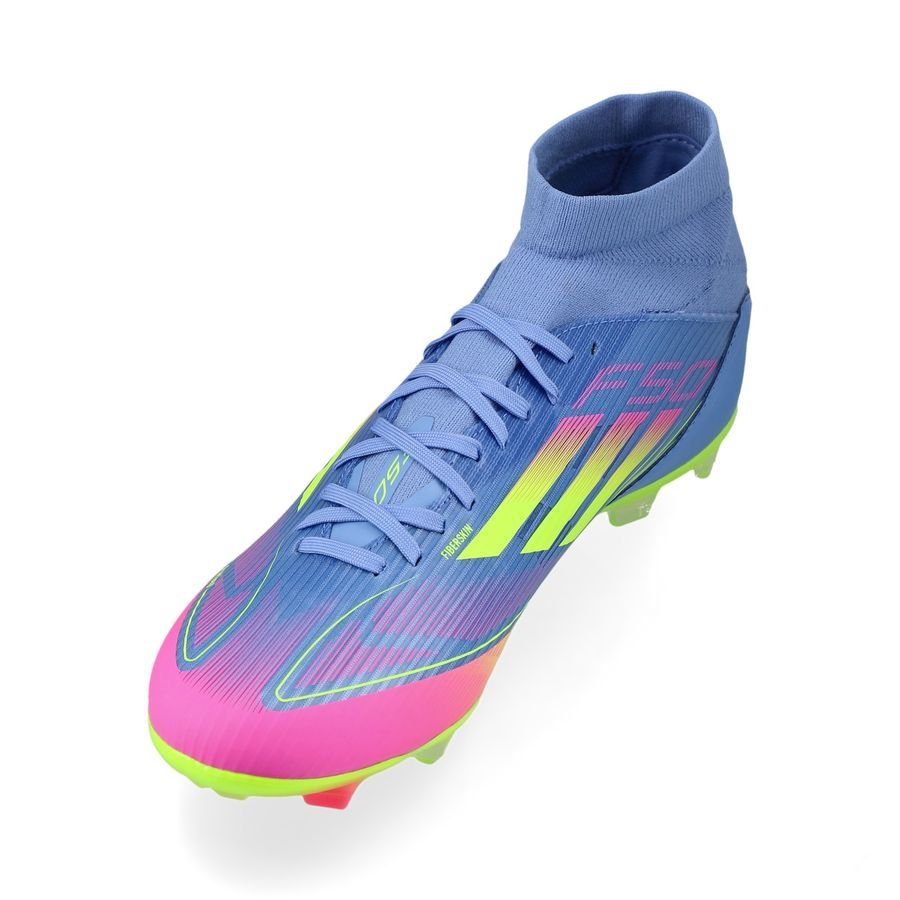 adidas F50 League Mid FG/AG Celestial Victory - Blue Fusion/Lucid Lemon/Lucid Pink