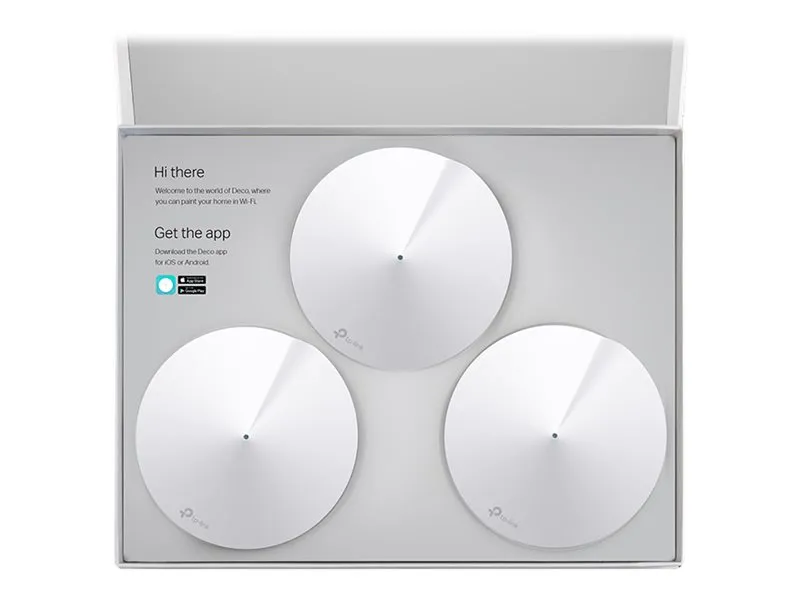 TP-Link DECO M5 - Wi-Fi-system - op til 4500 sq.ft - mesh 1GbE - Wi-Fi 5 - Dual Band (pakke med 3)
