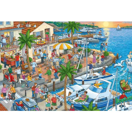 Schmidt Spiele KinderPuzzle - Wo ist das kleine Segelboot? 3x24 Teile KinderPuzzle -