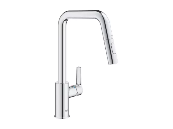 Robinet de cuisine avec douchette GROHE Start bec haut chromé 2 jets