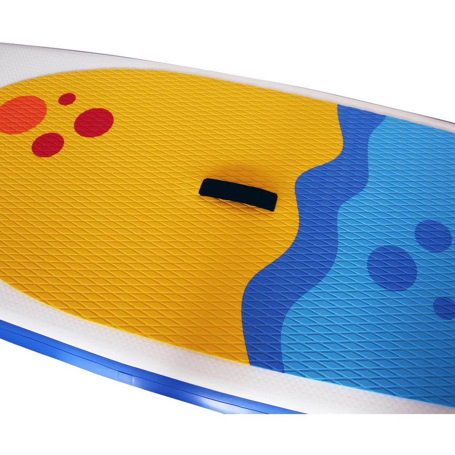 HOMCOM Aufblasbares Surfbrett mit Paddel weiß, blau