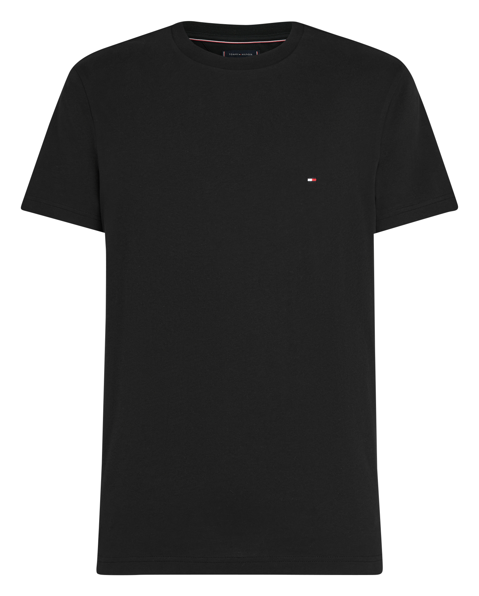 Tee-shirt col rond droit en coton | Noir