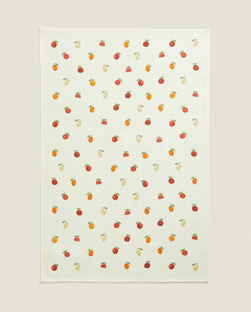 Pano de prato de algodão com estampa de frutas (pacote com 2)