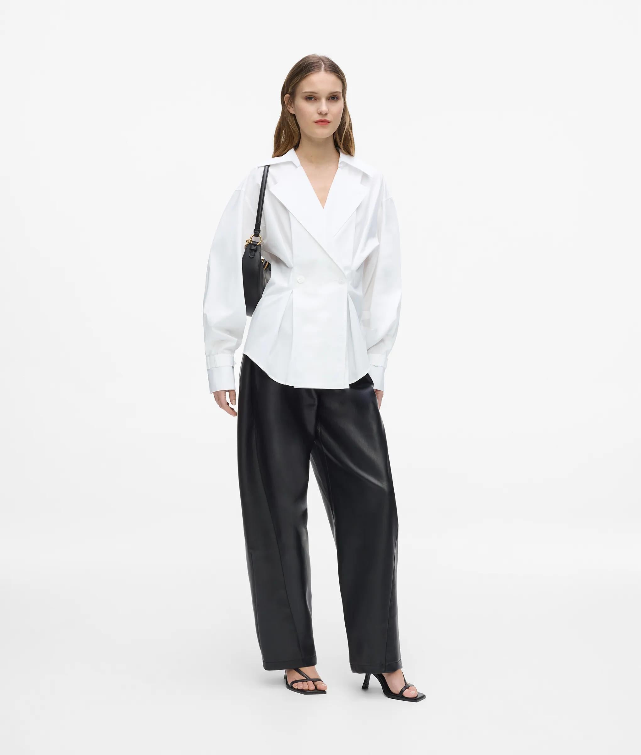 Dubbelknoops poplin shirt
