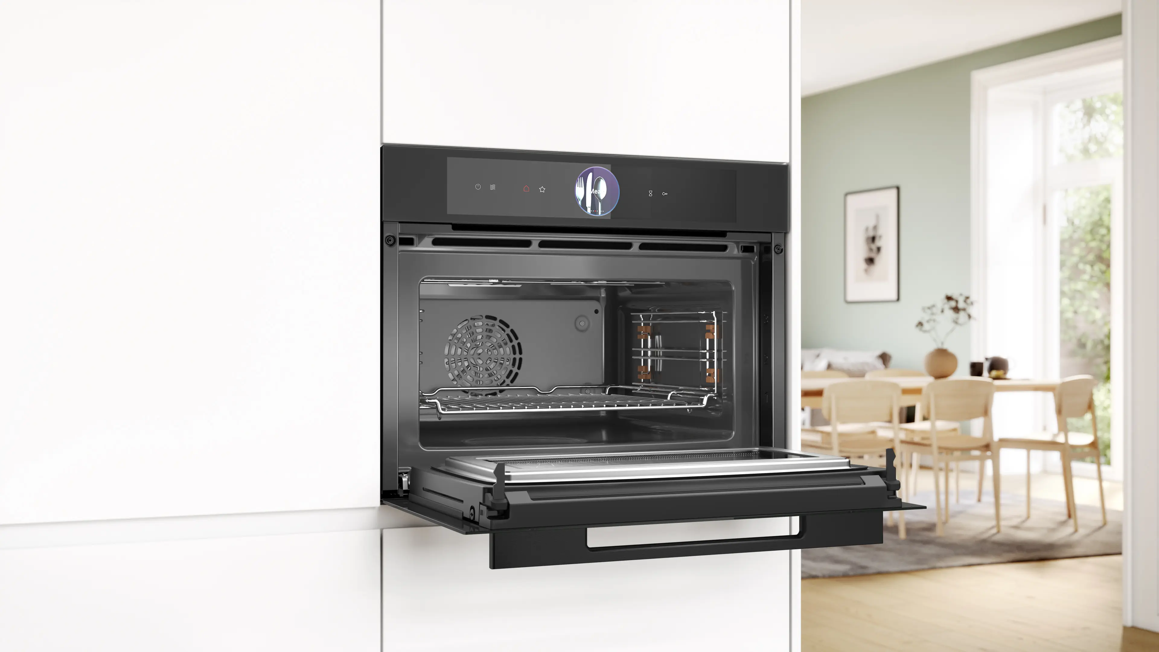 Serie 8 Compacte bakoven met magnetron 60 x 45 cm Mat zwart