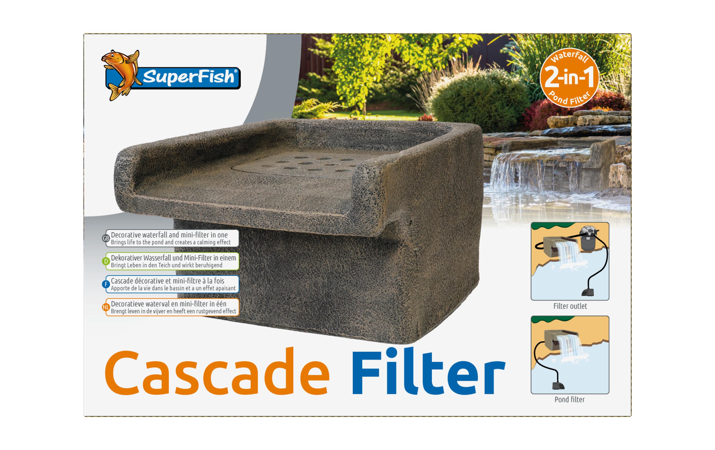 Wasserfall-Filter in SteinoptikDekoratives Wasserfall-Ornament für den Gartenteich