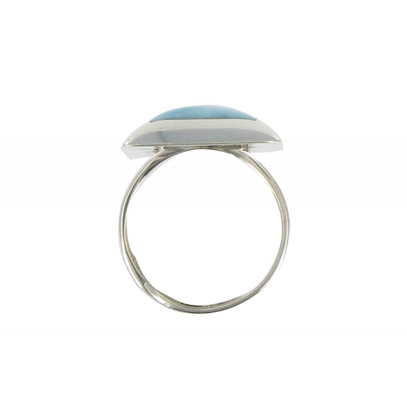 Bague Argent Carré et Larimar Dominicain