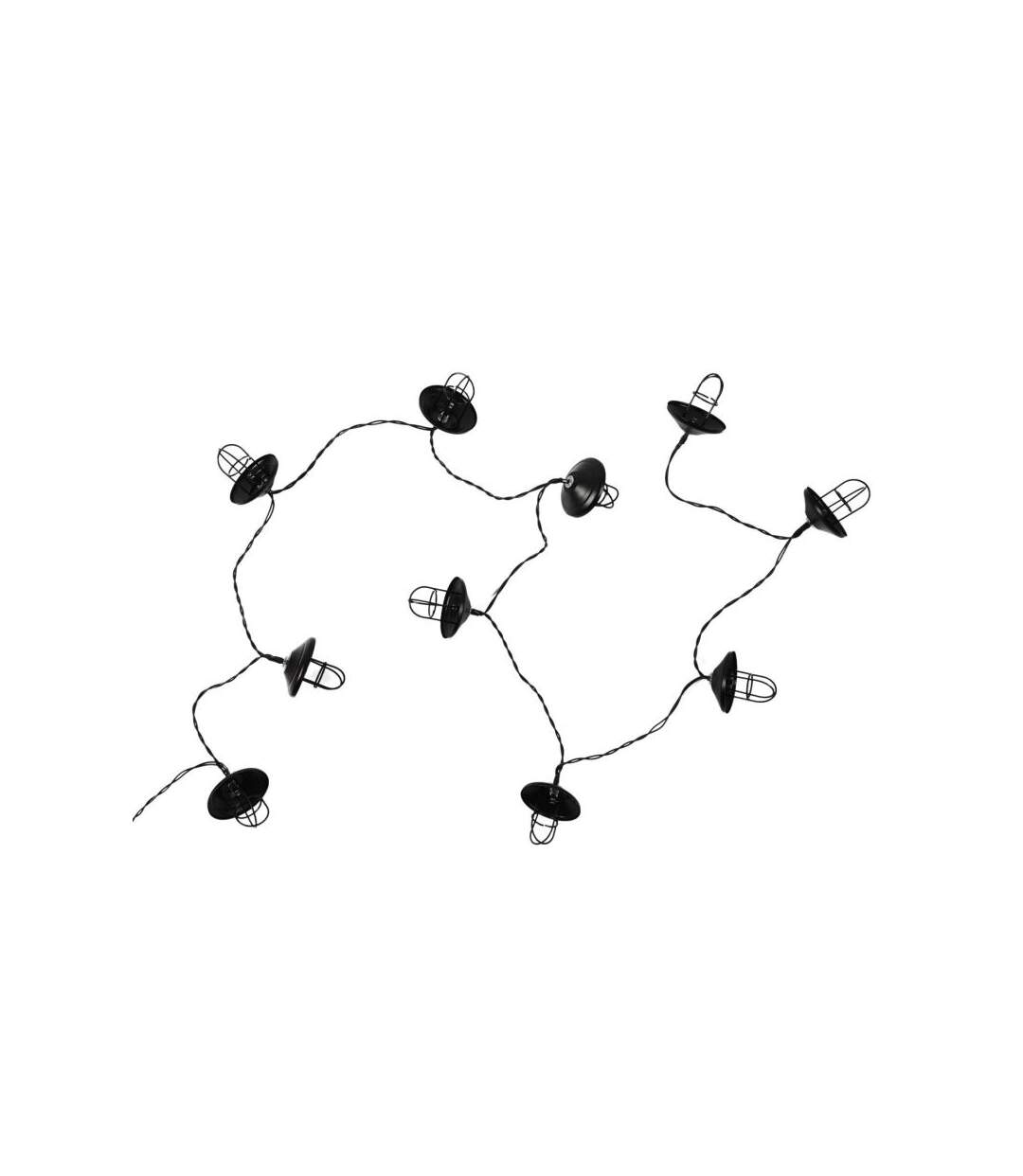 Paris Prix - Guirlande Lumineuse 10 Led lanterne 192cm Noir