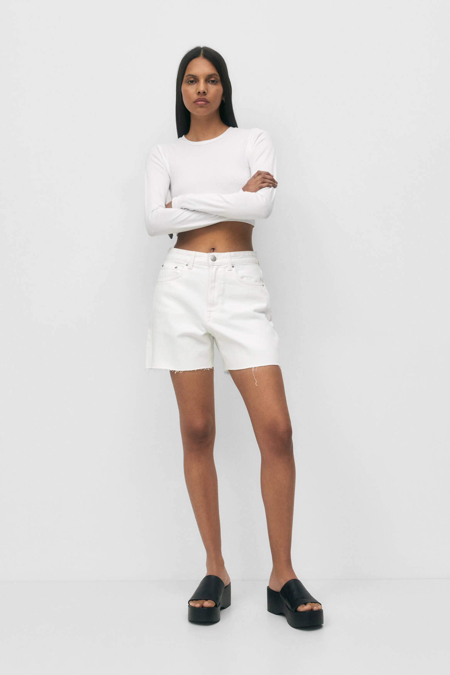 Bermuda jeans branca