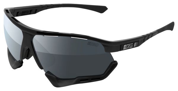 Scicon Sports Aerocomfort SCN PP Regular Lunettes De Soleil De Performance Sportive (Scnpp Multimiror Silver/Luminosité Noire)