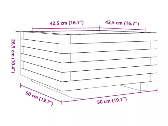 Jardinière bac lit surélevé bois blanche 50 x 50 x 45438 cm 02_0037633